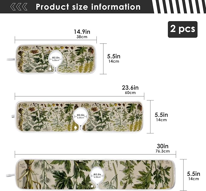 Kitchen Faucet Absorbent Mat, Antique Botanical Water Splash Guard for Sink, Faucet Drip Catcher Thicken Sponge Microfiber Faucet Water Catcher Mat Sink Absorbent Mat for Kitchen 14x5in 2 Pack