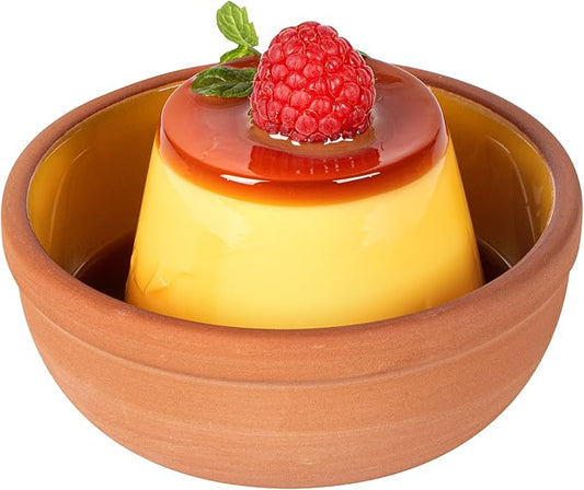 Restaurantware-Terra Tek 5.1 Ounce Terracotta Cazuelas, 2 Yellow Glazed Clay Pots For Cooking - Oven-Ready, Microwavable, Terracotta Serving Pots, Dishwashable, For Cooking And Serving