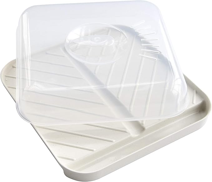 Nordic Ware - 60173 Nordic Ware Slanted Bacon and MeatTray, with Lid, White
