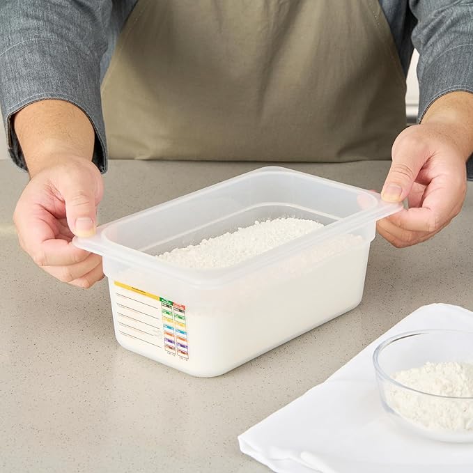 Restaurantware Food Storage Container 10 Pack of 10.3 x 6.2 x 3.9 Inches Plastic Stackable Storage Box White Reusable Label Container Dishwasher Safe For Restaurants And Kitchens