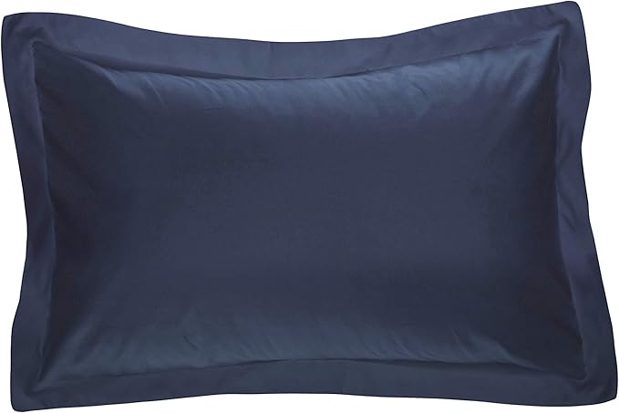 FRESH IDEAS Poplin Tailored 2-Pack Pillow Sham, King, Navy