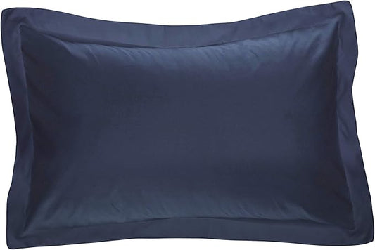 FRESH IDEAS Poplin Tailored 2-Pack Pillow Sham, King, Navy