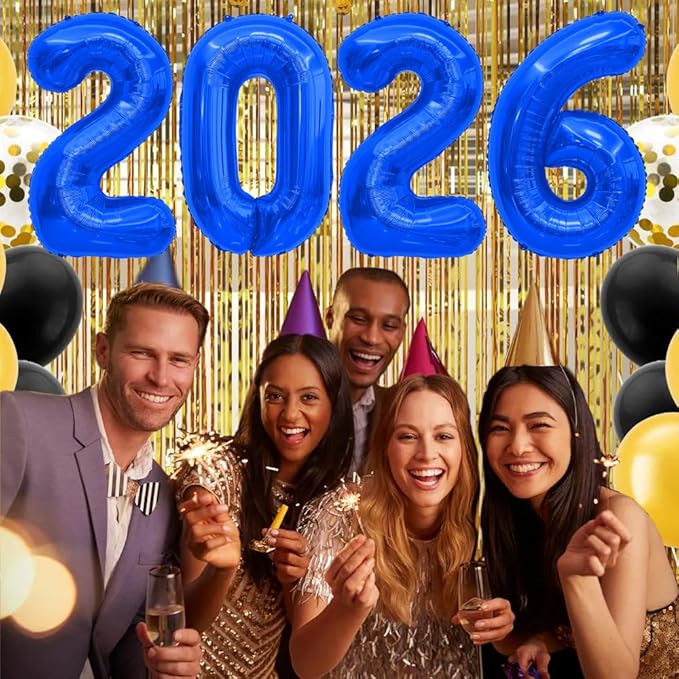 2026 Balloons Royal Blue 2026 Number Balloons New Year Decorations 2026 Numbers 40 Inch Large 2026 Mylar Foil Balloons for 2026 New Years Eve Party Supplies Graduation Christmas Birthday Anniversary