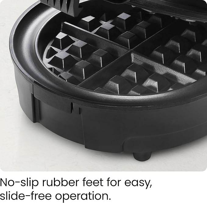 Chefman Anti-Overflow Belgian Waffle Maker w/Shade Selector, Stainless Steel, Temperature Control, Mess Free Moat, Round Nonstick Iron Plate, Cool Touch Handle, Measuring Cup Included