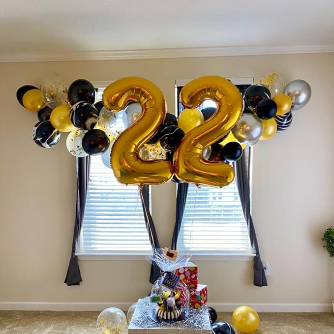 Number 0 Balloons 40 Inch Gold Number Balloons for 10 20 30 40 50 60 70 80 90 100 Numbers Balloon Birthday Decorations Wedding Event