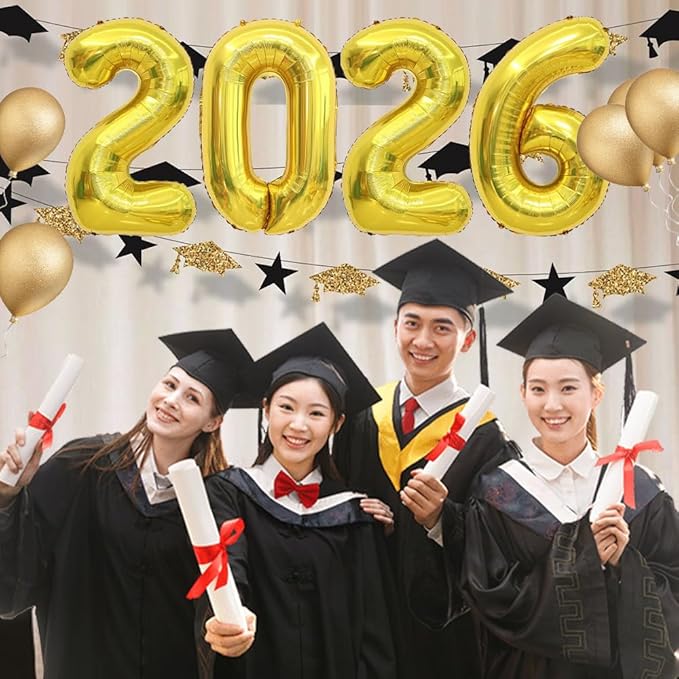2026 Gold Balloons, 2026 Graduation Balloons, Number Balloon 40 Inch, Graduation Decorations Class of 2026 Prom Birthday Party Decorations 2026 New Years 2026 Balloon for New Years Eve