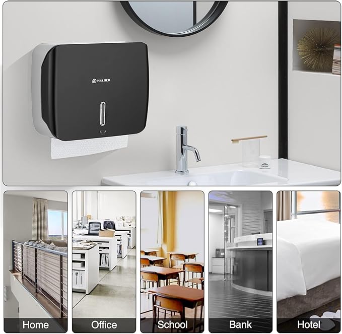 Paper Towel Holder Dispenser Wall Mount,Multifold/Trifold/C Fold Hand Towel Dispenser,Commercial Paper Towel Dispenser for Bathroom Tissue Dispenser,Large Capacity 200 Sheets