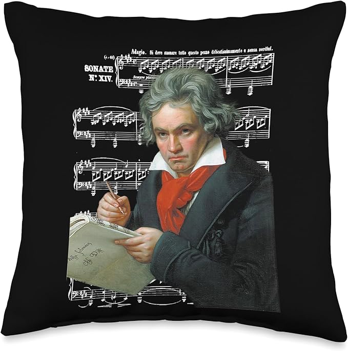 Beethoven moonlights sheet music Piano teacher Pianist Throw Pillow
