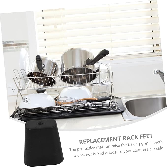 HOMSFOU 30pcs Dish Drying Rack Feet Replacement Non- Kitchen Sink Grid Protectors Drainage for Dish Racks and Easy to Use Accessories
