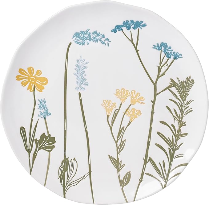 Lenox Dinnerware Sets, Wildflowers 16-Piece Dinnerware Set, Service For 4, Stoneware Material, Dishwasher Safe, Microwave Safe, Bowls, Plates And Bowls, Dinner Dishes, Includes Mugs (White, 16 Piece)