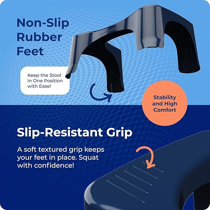 Squatty Potty Simple Bathroom Toilet Stool, Galaxy Blue 7", Ergonomic Stool – Posture-Enhancing Bathroom Footrest for Improved Digestion & Constipation Relief