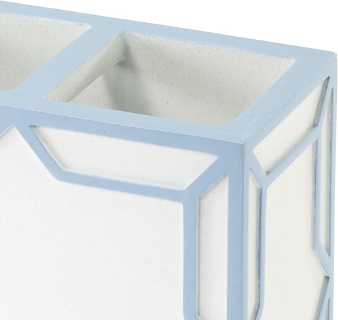 Izod – Toothbrush Holder, Hand-Painted Sand Resin with Trellis Design, Geometric Home Decor – Perfect for Organizing Bathroom Essentials (Trellis)