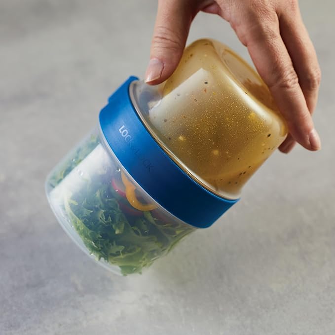 LOCK & LOCK LocknLock Easy Essentials Twist Two Way Food Storage Container, BPA-Free/Dishwasher Safe, 10-Piece Set, Clear