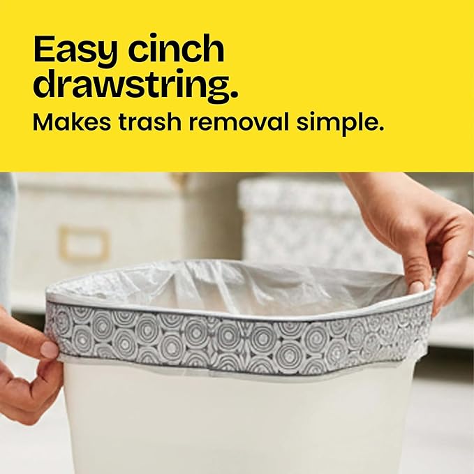 Glad Small Drawstring Trash Bags with Clorox, 4 Gal, Lemon Fresh Bleach, 34 Ct (Package May Vary)