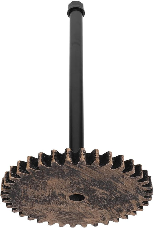 Rustic Industrial Black Metal Paper Towel Holder Standing Kitchen Roll Dispenser Vintage Pipe Design for Bathroom and Countertop Use