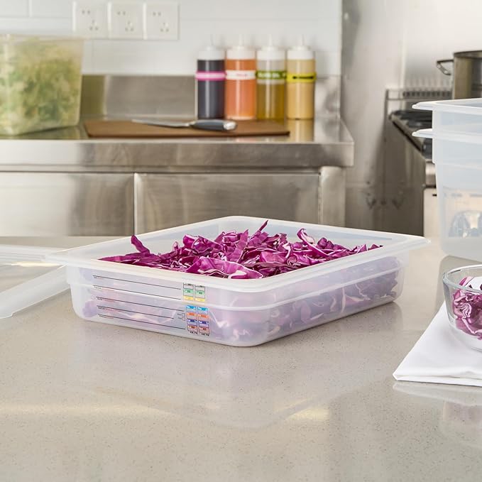 Restaurantware Food Storage Container 10 Pack of 12.7 x 10.3 x 2.5 Inches Plastic Stackable Storage Box White Reusable Label Container Dishwasher Safe For Restaurants And Kitchens