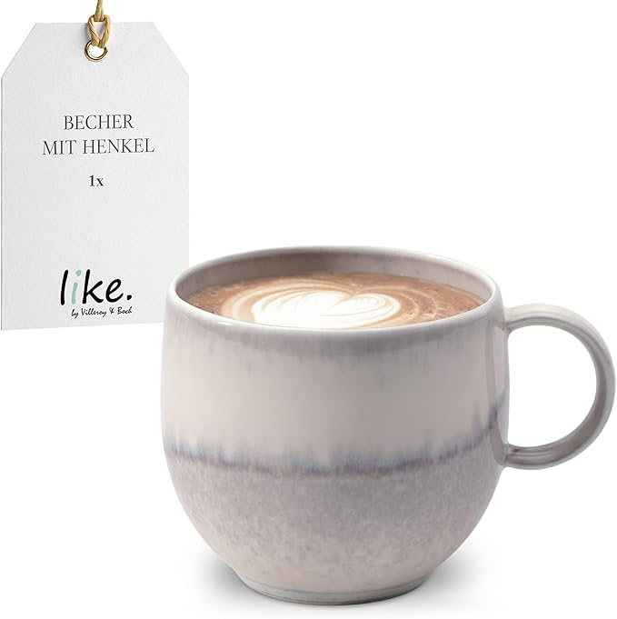 like. by Villeroy & Boch Perlemor Sand Small Mug with Handle, Premium Porcelain, Made in Germany, 7 oz Capacity, 4.5 x 3.5 x 3 in