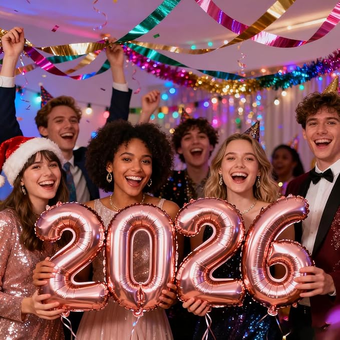 2026 Balloons Rose Gold Number 2026 Balloon-16 Inch Number Foil Balloons for Graduation Party Decorations 2026