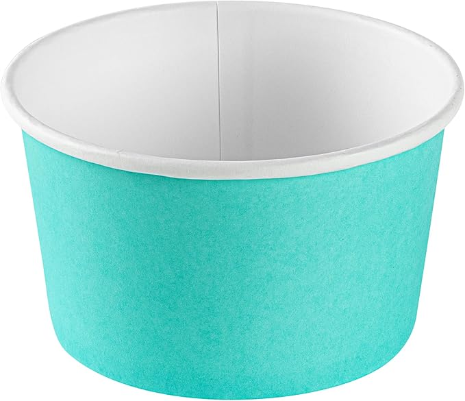 Coppetta 12 Ounce Dessert Cups, 200 Disposable Ice Cream Cups - Lids Sold Separately, Sturdy, Turquoise Paper FroYo Bowls, Durable, For Hot And Cold Foods, Perfect For Gelato - Restaurantware