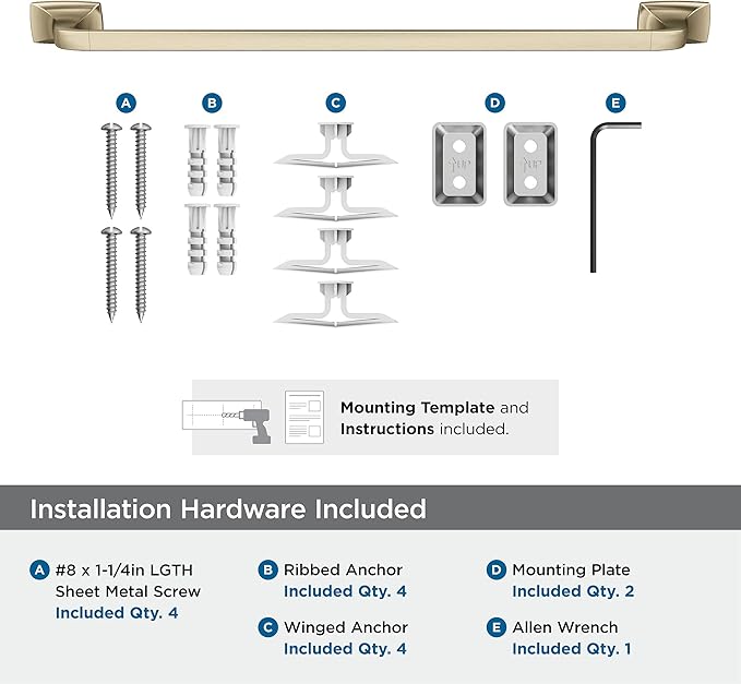 Amerock BH36014BBZ | Golden Champagne Towel Bar | 24 in (610 mm) Towel Rack | Highland Ridge | Bathroom Towel Holder | Bathroom Hardware | Bath Accessories