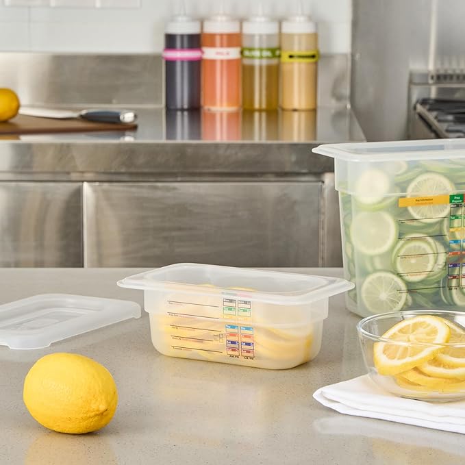 Restaurantware Food Storage Container 10 Pack of 6.8 x 4.2 x 2.5 Inches Plastic Stackable Storage Box White Reusable Label Container Dishwasher Safe For Restaurants And Kitchens