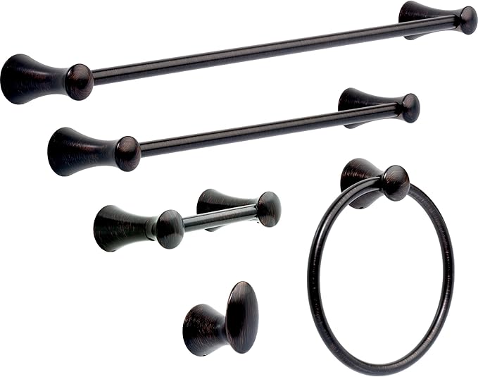 Delta Lahara (1-Pack) Hand Towel Holder Venetian Bronze Towel Racks for Bathroom Wall Round Towel Ring Holder for Bath Towel Hanger for Kitchen, Bathroom Accessories 73846-RB