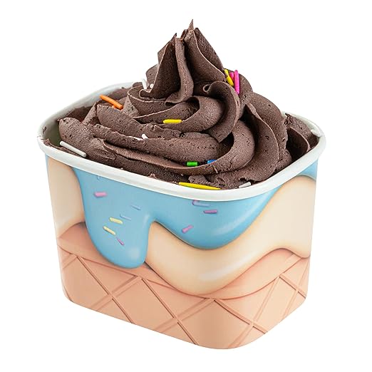 Coppetta 12 Ounce Dessert Cups, 50 Greaseproof Ice Cream Cups - Lids Sold Separately, For Hot And Cold Foods, Frosty Delight Paper Yogurt Bowls, Disposable, Sturdy - Restaurantware