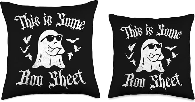 This is Boo Sheet Novelty by Ryan Co. Halloween This is Some Boo Sheet Ghost Costume Men Women Throw Pillow, 18x18, Multicolor