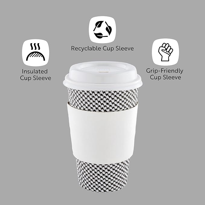 Restaurantware SLEEVES ONLY: Restpresso 5.1 x 2.8 Inch Coffee Cup Sleeves 50 Corrugated Hot Cup Sleeves - Disposable Heat-Tolerant White Paper Disposable Coffee Sleeves Secure Grip