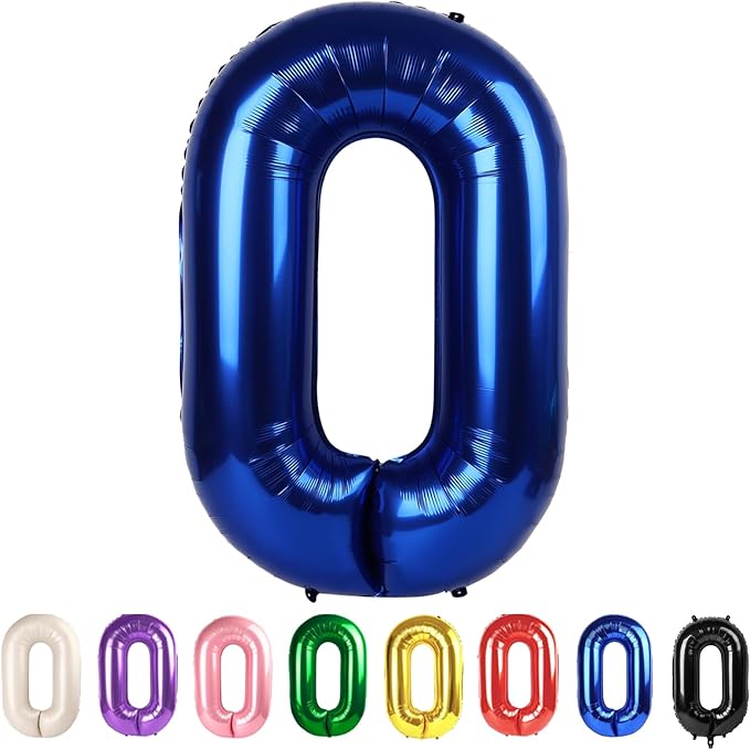 Navy Blue 0 Number Balloon 40In Birthday Decorations for Girl Boy Women Men, Balloon Numbers Party Decorations for Party Celebration Graduations Anniversary Photo