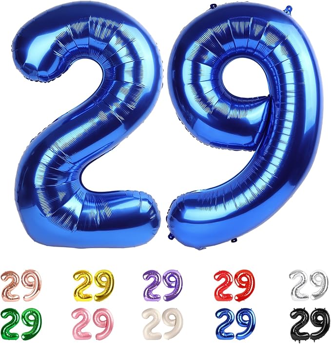 Numbers 29 Balloons, 29 Balloons, 29th Dark Blue Party Decorations for Women Men, 40 In Big 29th Decor for Engagement, Wedding, Celebration Party, Graduations, Photo Shoot