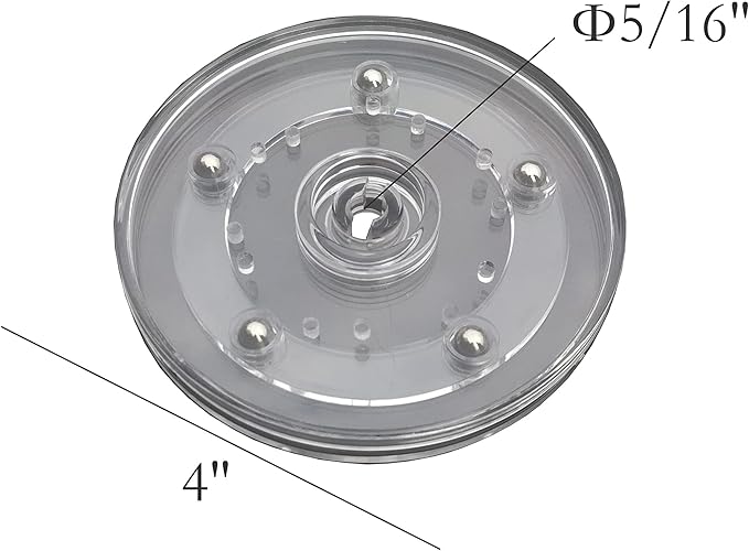 FixtureDisplays® 4" Clear Plastic Spinner Lazy Susan Turntable Organizer for Spice Rack Table Cake Kitchen Pantry Decorating 16971-NPF