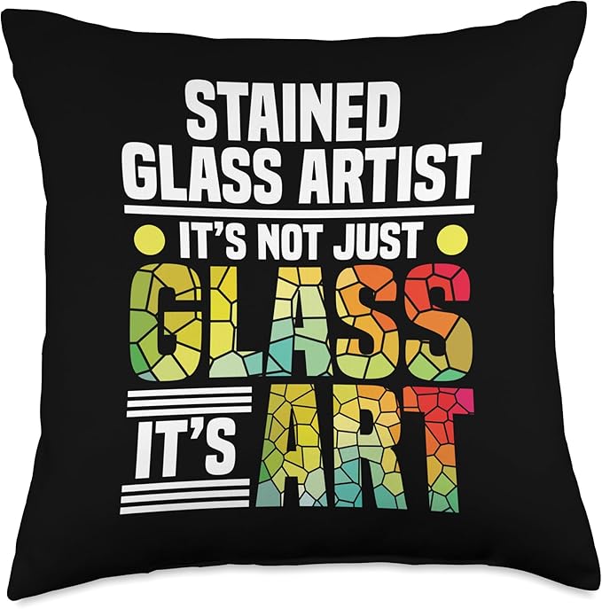 Stained Glass Grinder Glass Sheets Stained Glass Artist Throw Pillow