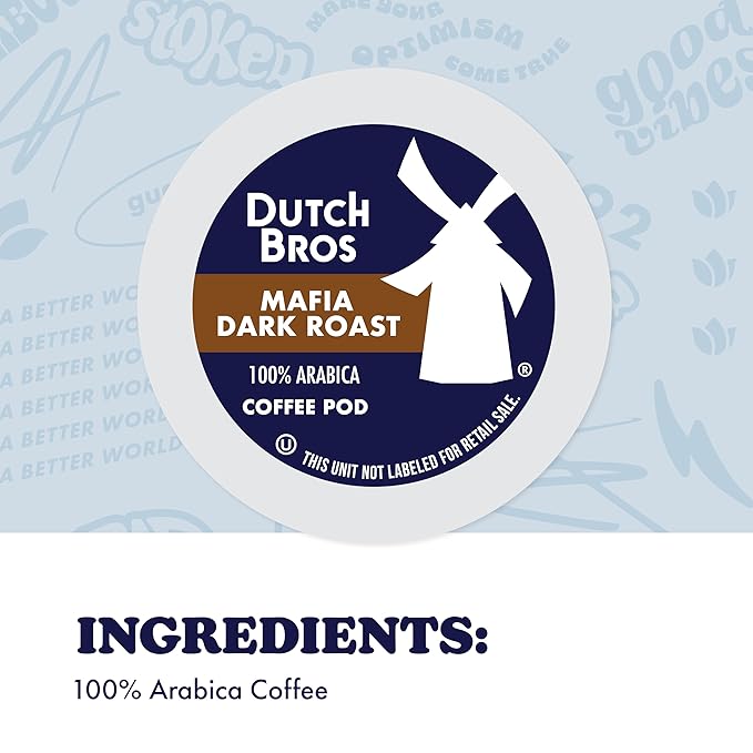 Dutch Bros® Mafia Dark Roast, 22 Count, Dark Roast, Single Serve Coffee Pods for Keurig K-Cup Brewers