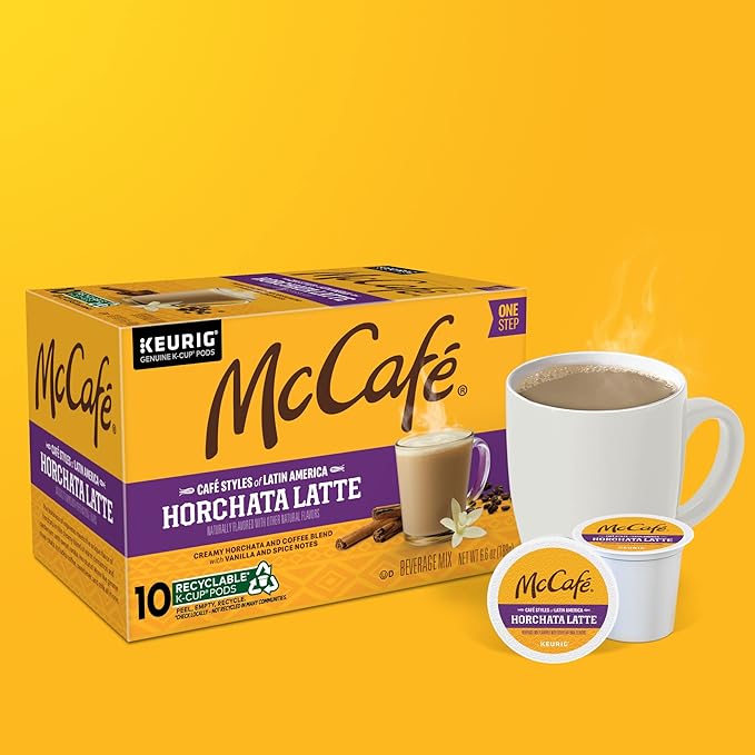 McCafe Cafe Styles of Latin America Horchata Latte, Keurig Single Serve K-Cup Coffee Pods, 10 Count (Pack of 6)