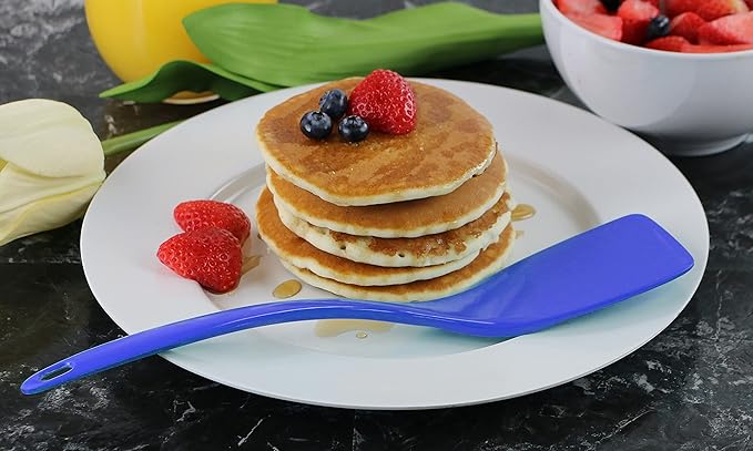 Reston Lloyd 100% Melamine Kitchen Utensil Set, Non Scratching Ladle, Spoon, Slotted Spoon & Spatula, Easy To Hold, Set of 4, Azure