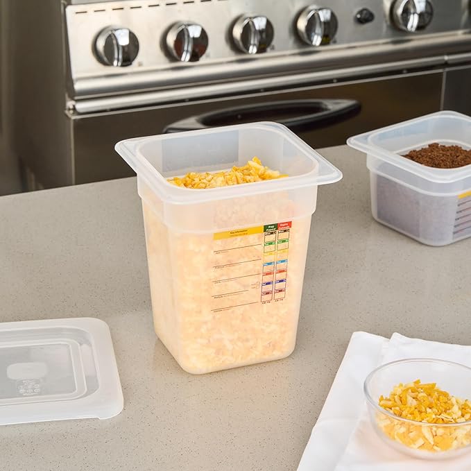 Restaurantware Food Storage Container 10 Pack of 6.8 x 6.2 x 7.8 Inches Plastic Stackable Storage Box White Reusable Label Container Dishwasher Safe For Restaurants And Kitchens