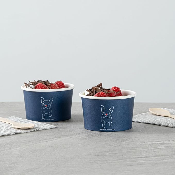 Restaurantware Blue 200 Count To Go Cup Disposable 3 x 3 x 1.8 Inches Paper Mini Cup Grease-Resistant Cup Recyclable Durable Design, Lids Sold Separately