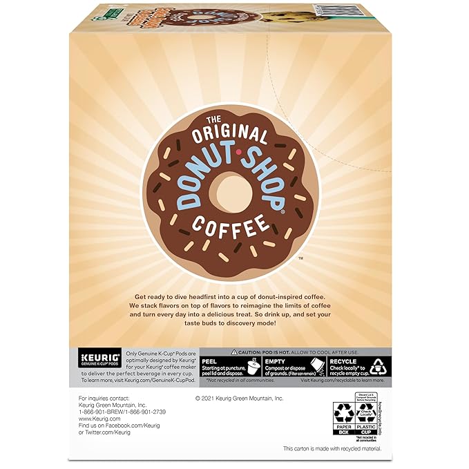 The Original Donut Shop Cookie Dough So Delicious, Keurig Single Serve K-Cup Pods, Flavored Coffee, 96 Count