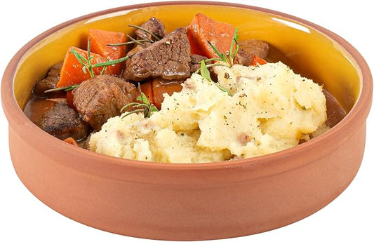 Restaurantware Terracotta Cazuela Bowls 2 Pack of 15 oz Durable Rustic Serving Dish Glazed Oven-Safe Bowl Freezer-Safe Tapas Dish Microwave-Safe Dishwasher-Safe