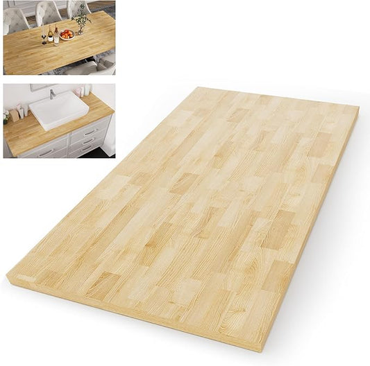Butcher Block Countertop Wood Tabletop – 1FT Solid Unfinished Butcher Block Cutting Board 12"x7.5"x0.5" Small Hardwood Slab for Kitchen Prep, DIY Crafts, Shelves, Desk Top & Home Projects