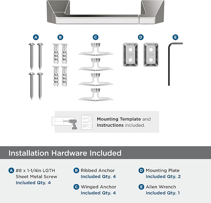 Amerock Blackrock Polished Nickel Pivoting Double Post Tissue Holder, BH36001PN