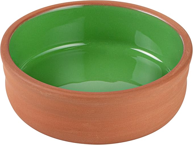 Restaurantware-Terra Tek 6.8 Ounce Terracotta Cazuelas, 2 Green Glazed Clay Pots For Cooking - Oven-Ready, Microwavable, Terracotta Serving Pots, Dishwashable, For Cooking And Serving