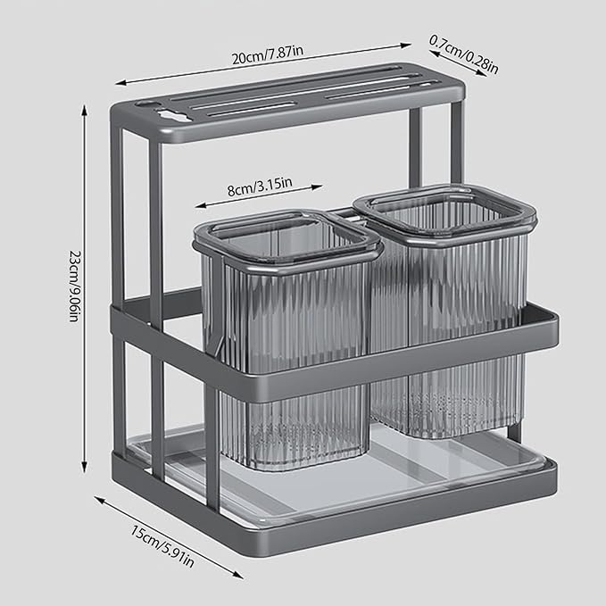 Stainless Steel and PP Kitchen Rack with Integrated Utensils Storage for Long Time Use in Various Kitchen Storage Rack