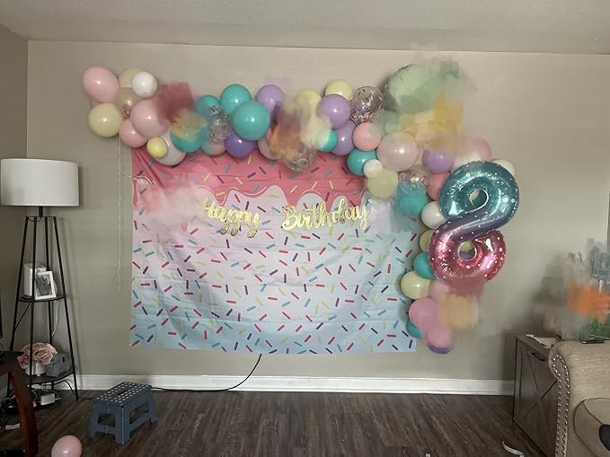 Number 8 Balloon 40 Inch, Birthday Decorations For Women Men, Big Number Balloons for 8, 18, 28 Girls Boys Adult Ceremony Party Decoration, Blue and Pink
