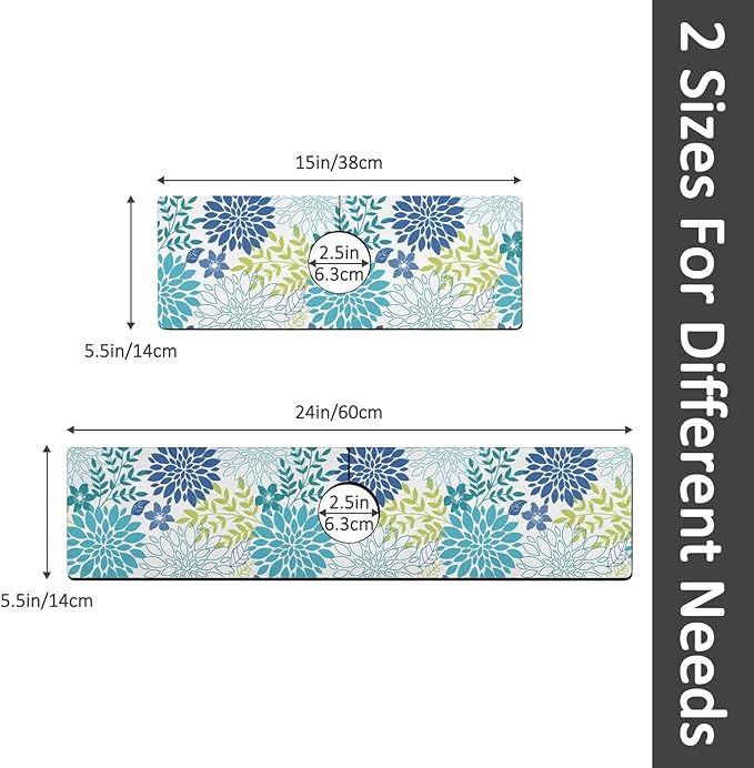 15" X 5.5" Kitchen Sink Splash Guard Faucet Mat Floral Super Absorbent Fast Drying Faucet Guard & Draining Mat Sink Splash Guard Behind Faucet for Kitchen, Bathroom