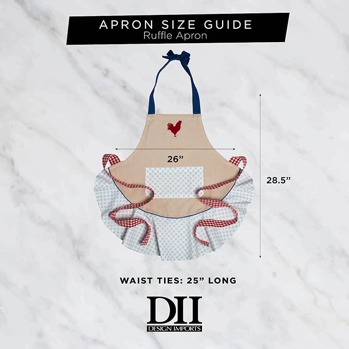 DII Women's Christmas Kitchen Apron Adjustable Adult Size for Cooking, Baking, Crafting & Entertaining