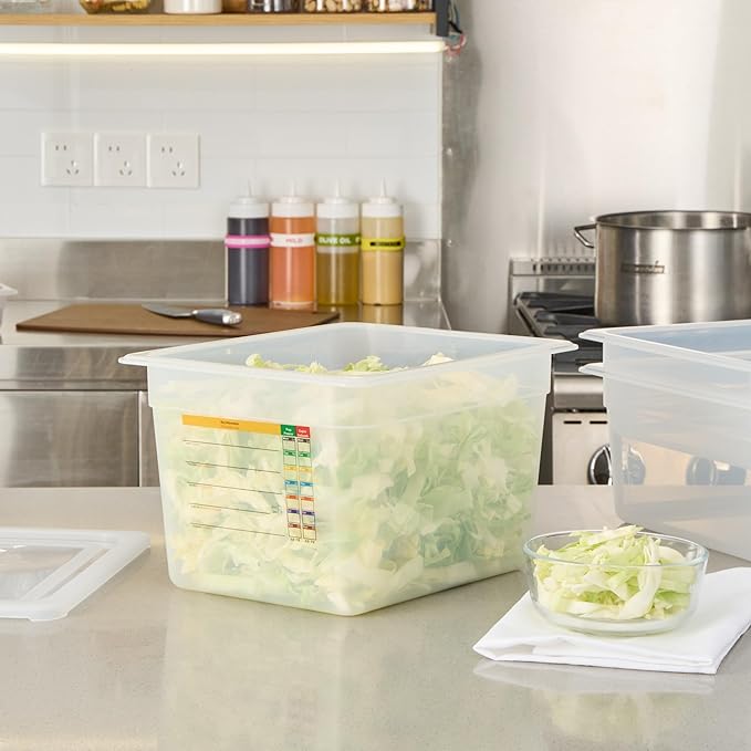 Restaurantware Food Storage Container 10 Pack of 12.7 x 10.3 x 7.8 Inches Plastic Stackable Storage Box White Reusable Label Container Dishwasher Safe For Restaurants And Kitchens