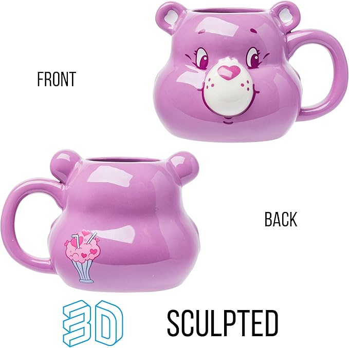 Silver Buffalo Care Bears Share Bear Ceramic 3D Sculpted Mug, 20 Ounces