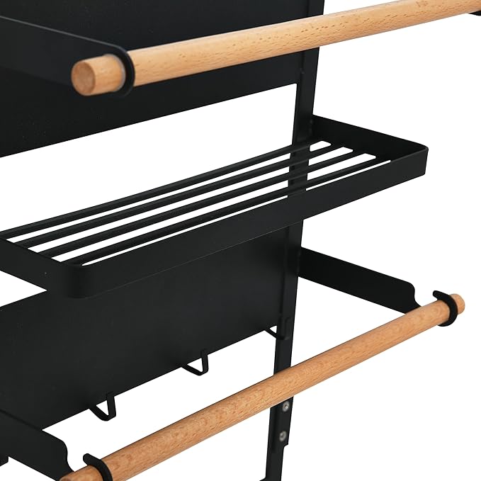 Household Essentials Metal Magnetic Organizer Rack, Black